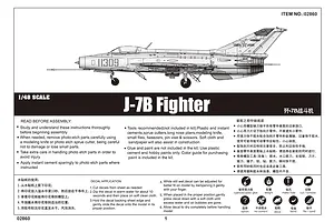 Trumpeter 1/48 J-7B Fighter Jet Scaled Plastic Model Kit image 4