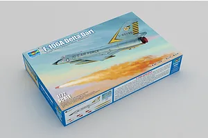 Trumpeter 1/72 scale F-106A Delta Dart plastic model kit box showing artwork of the jet in flight.