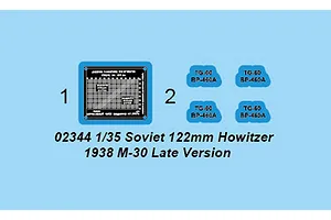 Trumpeter 1/35 Soviet 1938 122mm Howitzer M-30 (Late Version) Scaled Plastic Model Kit image 29840