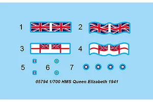 Trumpeter 1/700 HMS Queen Elizabeth 1941 Battleship Plastic Model Kit image 29859