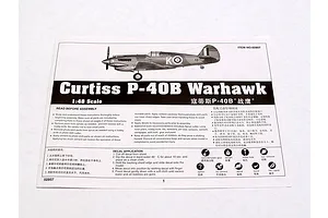 Trumpeter 1/48 P-40 Warhawk (Tomahawk II A) Fighter Scaled Plastic Model Kit image 29911