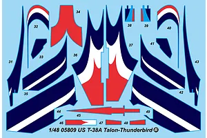 Trumpeter 1/48 US T-38A Talon Thunderbird Trainer Jet Scaled Plastic Model Kit image 29935