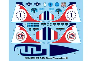 Trumpeter 1/48 US T-38A Talon Thunderbird Trainer Jet Scaled Plastic Model Kit image 29936
