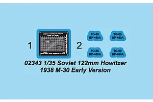 Trumpeter 1/35 Soviet 1938 122mm Howitzer M-30 Eraly Model Scaled Plastic Model Kit image 29959