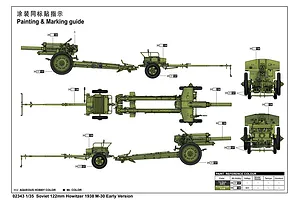 Trumpeter 1/35 Soviet 1938 122mm Howitzer M-30 Eraly Model Scaled Plastic Model Kit image 29961