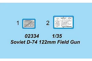 Trumpeter 1/35 Soviet D-74 122mm Field Gun Scaled Plastic Model Kit image 30086