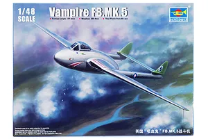 Trumpeter 1/48 Vampire FB.MK.5 Fighter Jet Scaled Plastic Model Kit image 30162