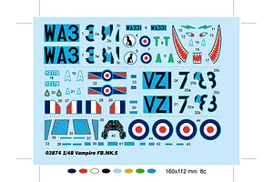 Trumpeter 1/48 Vampire FB.MK.5 Fighter Jet Scaled Plastic Model Kit image 30165