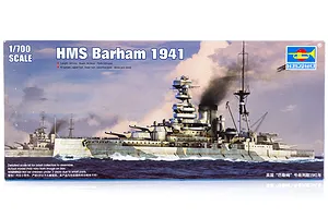 Trumpeter 1/700 HMS Barham 1941 Battleship Plastic Model Kit image 30216