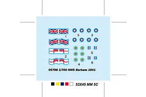 Trumpeter 1/700 HMS Barham 1941 Battleship Plastic Model Kit image 30222