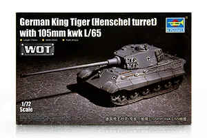 Trumpeter 1/72 German King Tiger Tank w/ 105mm kwk L/65 Scaled Plastic Model Kit
