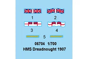 Trumpeter 1/700 HMS Dreadnought 1907 Battleship Plastic Model Kit image 30313