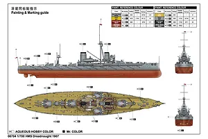 Trumpeter 1/700 HMS Dreadnought 1907 Battleship Plastic Model Kit image 30315