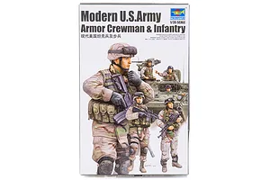 Trumpeter 1/35 Modern U.S. Army Armor Crewman & Infantry Scaled Plastic Model Kit image 30470