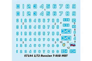 Trumpeter 1/72 Russian T-80B Main Battle Tank Scaled Plastic Model Kit image 30587