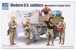 Trumpeter 1/35 US Modern Soldiers (Logistics Supply Team) Scaled Plastic Model Kit image 30614