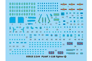 Trumpeter 1/144 PLAAF J-11B Fighter Jet Scaled Plastic Model Kit image 30710