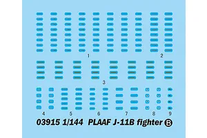 Trumpeter 1/144 PLAAF J-11B Fighter Jet Scaled Plastic Model Kit image 30711