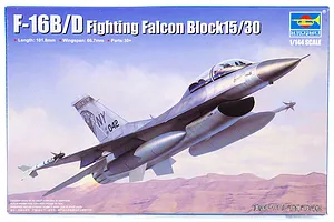 Trumpeter 1/144 F-16B/D Falcon Block 15/30 Fighter Jet Scaled Plastic Model Kit image 30829