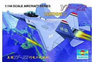 Trumpeter 1/144 YF-22 Lightning II Fighter Jet Scaled Plastic Model Kit image 30925
