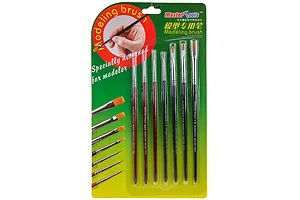 Trumpeter Master Tools Modeling Flat & Pointed Brush Set 7Pcs image 30977