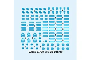 Trumpeter 1/700 MV-22 Osprey Helicopter (6Pcs) for Aircraft Carrier Scaled Plastic Model Kit image 31020