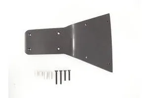 A black T-Bone Racing rear bumper skid plate for a Traxxas Summit with included mounting hardware on a white background.
