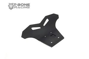 A black T-Bone Racing front bumper for an RC car, shown from a top-down angle against a white background.