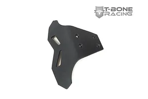 A black T-Bone Racing Bastion front bumper for an ARRMA Typhon 6S RC car, shown from a top-down angle against a white background.