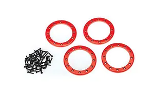 Traxxas Red Aluminium 2.2" Beadlock Rings 4pc image 32318