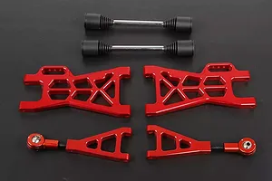 Rovan Aluminium (+25mm) Rear Suspension Arm and Driveshaft Upgrade Kit - Red image 32912