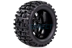 Louise 5.5" X-Pioneer MFT Tyres on Black Spoke Rims - Glued Wheels 2Pcs image 33289