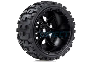 Louise 4.7/5.5" ST-Ulldoze Tyres on Black Spoke Rims - Beadlocked Wheels 2Pcs image 33292