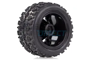 Louise 2.2" ST-Spider Tyres on Black Spoke Rims - Glued Truck Wheels w/ Foam 2Pcs image 33360