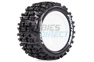 Louise 2.2" Rear E-Pioneer Tyres on White Dish Rims - Glued Buggy Wheels w/ Foam 2Pcs image 33365