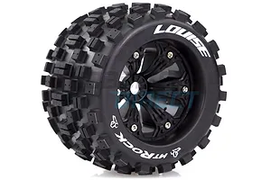 Louise 3.8" MT-Rock Tyres on (1/2 Offset) Black Rims - Glued Wheels 2Pcs image 33371