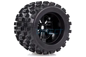 Louise 3.8" MT-Rock Tyres on (1/2 Offset) Black Rims - Glued Wheels 2Pcs image 33372