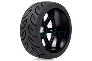 Louise 3.3" GT-Tarmac MFT (Soft) Tyres on Black Chrome 8 Spoke Rims - Glued Wheels 2Pcs image 33378