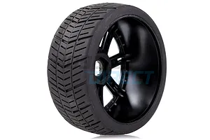 Louise 3.3" GT-Shiv MFT (Soft) Tyres on Black Chrome 8 Spoke Rims - Glued Wheels 2Pcs image 33382