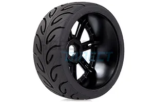 Louise 3.3" GT-Tarmac MFT (Super Soft) Tyres on Black Chrome 8 Spoke Rims - Glued Wheels 2Pcs image 33385