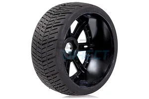 Louise 3.3" GT-Shiv MFT (Super Soft) Tyres on Black Chrome 8 Spoke Rims - Glued Wheels 2Pcs image 33388