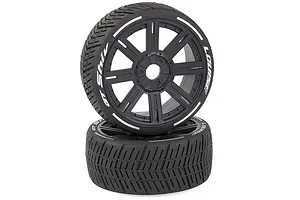Louise 3.3" GT-Shiv MFT (Super Soft) Tyres on Black 8 Spoke Rims - Glued Wheels 2Pcs image 33390