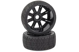 Louise 3.3" GT-Shiv MFT (Super Soft) Tyres on Black 8 Spoke Rims - Glued Wheels 2Pcs image 33391