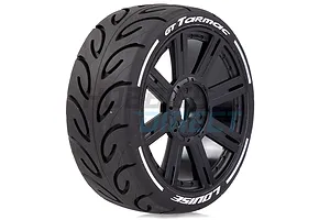 Louise 3.3" GT-Tarmac MFT (Super Soft) Tyres on Black 8 Spoke Rims - Glued Wheels 2Pcs image 33393