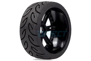 Louise 3.3" GT-Tarmac MFT (Super Soft) Tyres on Black 8 Spoke Rims - Glued Wheels 2Pcs image 33394