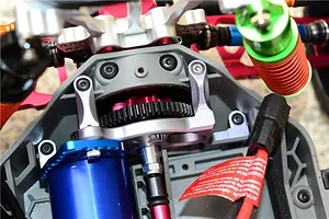 GPM Blue Aluminium Traxxas Slash 4x4 LCG Motor Mount image 33399