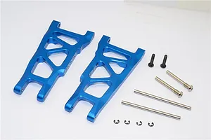 GPM Blue Aluminium Traxxas Rustler VXL Rear Lower Suspension Arms 2Pcs w/ Pins image 33496