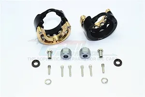 GPM Black TRX-4 Brass Weighted Axle Pendulum Knuckles & +9mm Hex Adapter 2Pcs image 34093