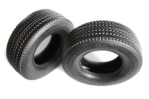 Tamiya 1/14 1.7" Truck Front Hard Rubber Tyres 2Pcs image 34219