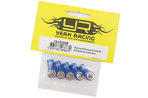Yeah Racing Blue Aluminium M3 Threaded (Counter Clockwise) Rod Ends 5Pcs image 34443